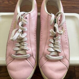 Vintage Puma “Match” Pink Leather Sneakers Classic Court Style Women’s Size 7.5